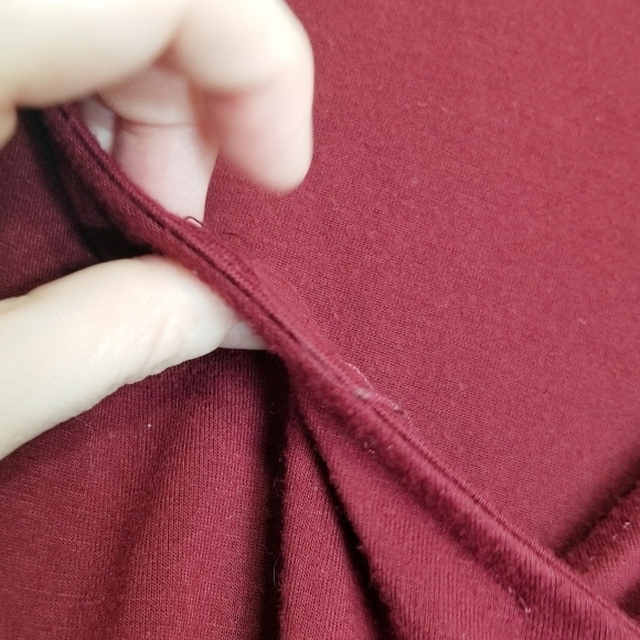 Dharma trading co Red Crossover Front ruched sides stitching broken on chest XS - Picture 4 of 14